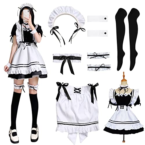 YushengTai Maid Dress, Maid Kostüm Cosplay Anime, Klassisches Schwarz-Weißes Kleid, French Maid Dress mit Stirnband, Weihnachts Halloween Party Cosplay Karneval Kostüm, Größe XXL YushengTai Maid Dress, Maid Kostüm Cosplay Anime, Klassisches Schwarz-Weißes Kleid, French Maid Dress mit Stirnband, Weihnachts Halloween Party Cosplay Karneval Kostüm, Größe XXL von YushengTai