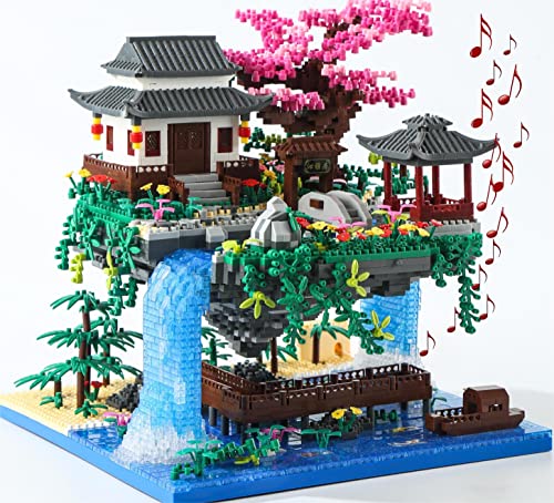 Yushinv Kirschblütenbaum-Bauset, Original-Musik-Kirschblütenbaumhaus (Typ: Symphonie), japanisches Sakura-Baumhaus-Lichter, Bauset 3320-teilig, Kirsch-Bonsai-Baum-Bauset von Yushinv