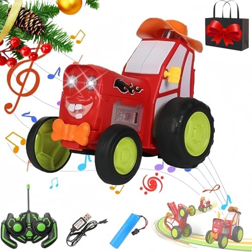 YuuFcy Ferngesteuertes Auto, Jumping Stunt Car Toys, ferngesteuertes verrücktes springendes Auto, 360° rotierendes wiederaufladbares, Tanzendes Autospielzeug mit Musiklichtern (A) von YuuFcy