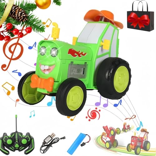 YuuFcy Ferngesteuertes Auto, Jumping Stunt Car Toys, ferngesteuertes verrücktes springendes Auto, 360° rotierendes wiederaufladbares, Tanzendes Autospielzeug mit Musiklichtern (C) von YuuFcy