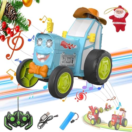 YuuFcy Ferngesteuertes Auto, Jumping Stunt Car Toys, ferngesteuertes verrücktes springendes Auto, Tanzendes Autospielzeug mit Musiklichtern, 360° rotierendes wiederaufladbares (B) von YuuFcy