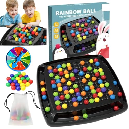 YuuFcy Intellektuelles Schachbrett, Elimination Brettspiel, Magnetisches Schachspiel, Rainbow Ball Puzzle Elimination Spiel, Interaktives Strategiespiel für Kinder (120 Stücke) von YuuFcy