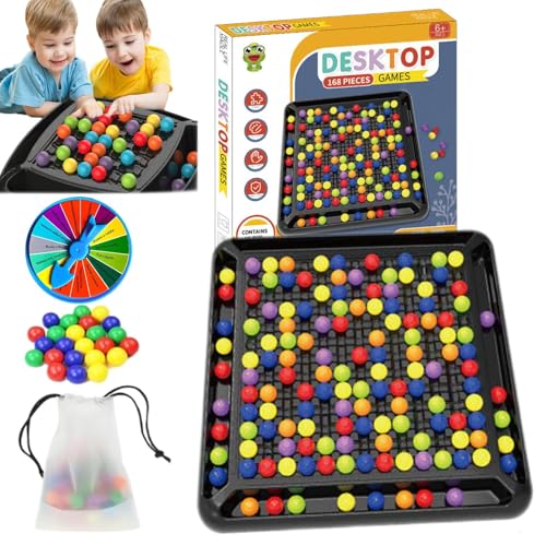 YuuFcy Intellektuelles Schachbrett, Elimination Brettspiel, Magnetisches Schachspiel, Rainbow Ball Puzzle Elimination Spiel, Interaktives Strategiespiel für Kinder (168 Stücke) von YuuFcy