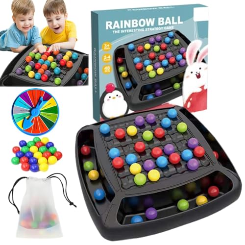 YuuFcy Intellektuelles Schachbrett, Elimination Brettspiel, Magnetisches Schachspiel, Rainbow Ball Puzzle Elimination Spiel, Interaktives Strategiespiel für Kinder (48 Stücke) von YuuFcy