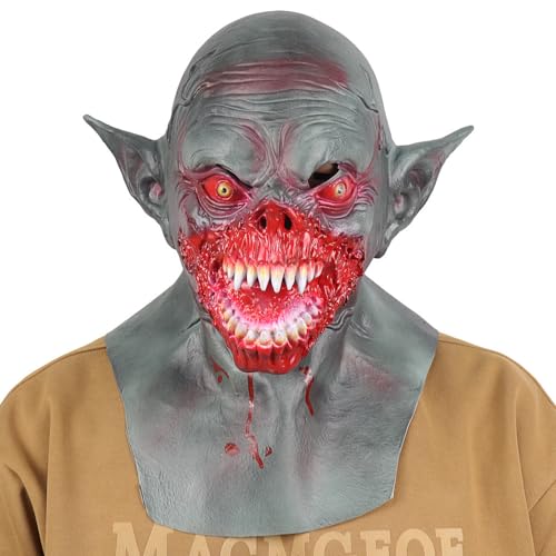 Gruselige Vampir-Halloween-Maske - Erschrecken Sie Ihre Freunde mit diesem schrecklichen Blutsauger-Kostüm-Zubehör von Yuulibux