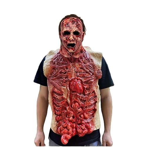 Halloween Gruselige Zombie Darm Maske - Gruselige Bandage Mesh und Totkörper Requisiten Blutgetränkte Requisite mit Gory Bandage Mesh, Rot/Ausflug, einfarbig (Getaway Solids), Medium von Yuulibux