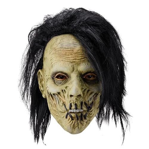 Halloween Vampirmaske - Perfekt für Kostümparty Bar Tanzen, Schwarze Haarmaske Hörner für Auftritte von Yuulibux