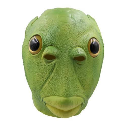 Yuulibux Alien Funky Fish Maske mit gepuckten Lippen - Perfekt für Halloween und Mottopartys (A) von Yuulibux