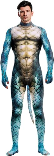 Yuulibux Ganzkörper-Drachen-Kostüm mit Schwanz, für Cosplay und Halloween, Halloween, 3D-Tier-Muskel-Jumpsuit-Partys (XXXL, B) von Yuulibux