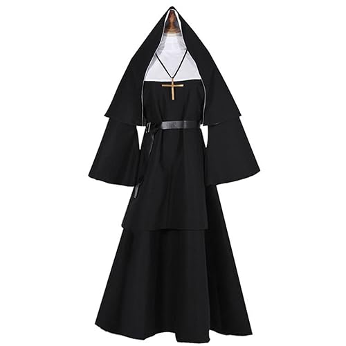 Yuulibux Halloween-Kleid "The Nonne", Geisterkleid, Sankt Vida Terror Schwester, Pastor, Cosplay-Kleid (Größe S, nur Kleidung) von Yuulibux