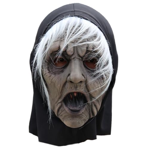 Yuulibux Halloween Schwarze schreckliche Hexenmaske mit dunkler Magie - ein Muss für Kostümbälle und Mottopartys von Yuulibux