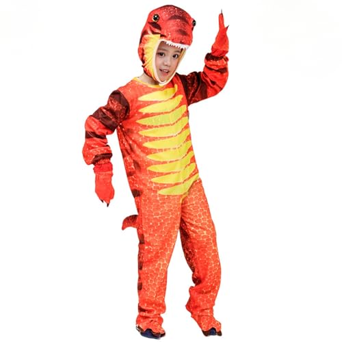 Yuulibux Kinder Dinosaurier Dress Up Kostüm mit Schwanz Halloween Cosplay Party Requisiten Rex 10-12Y von Yuulibux