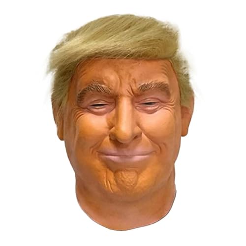 Yuulibux Lustige Donald Trump-Maske mit realistischen Eigenschaften, ideal für Halloween-Party und Cosplay (haarig) von Yuulibux