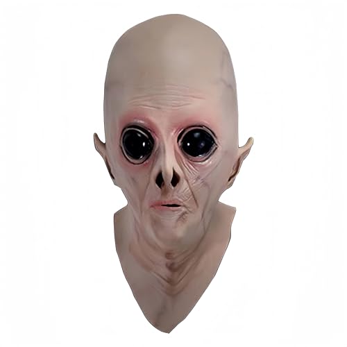 Yuulibux Sci-Fi Themed Mask for Halloween, Alien Head Mask with UFO Headpiece for Cosplay and Pranks von Yuulibux