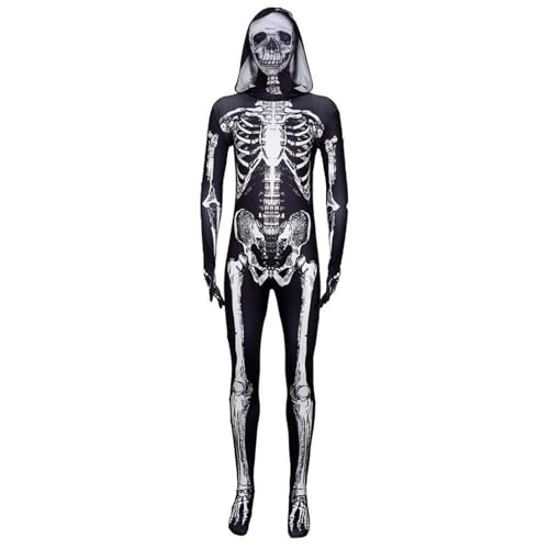 Yuulibux Zombie Skelett Kostüm Bodysuit für Halloween Auftritte und Spukhäuser Cosplay, A, 110cm von Yuulibux