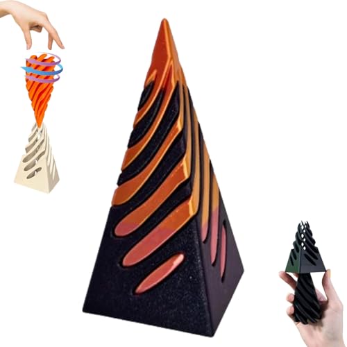 Impossible Pyramid Passthrough Sculpture, Helix Screw Fidget Toy, Helix Nut Spiral Cone Fiddle Fidget Toy, Mini Vortex Thread Illusion, 3D Printed Pyramid Passthrough Sculpture von YvBeR