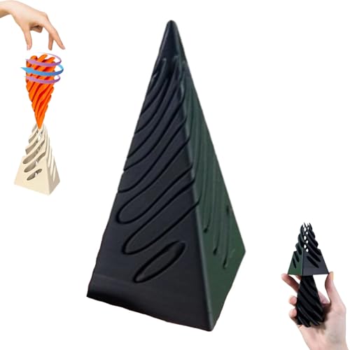 Impossible Pyramid Passthrough Sculpture, Helix Screw Fidget Toy, Helix Nut Spiral Cone Fiddle Fidget Toy, Mini Vortex Thread Illusion, 3D Printed Pyramid Passthrough Sculpture von YvBeR
