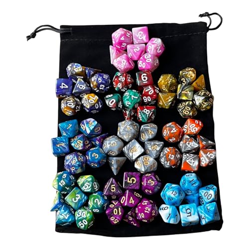 70pcs Multiideside Polyedral Dices Acrylspiel Dices 10 Color Tabletop Game Dices Geeignet Für Rollenspiele von Ywmsfl