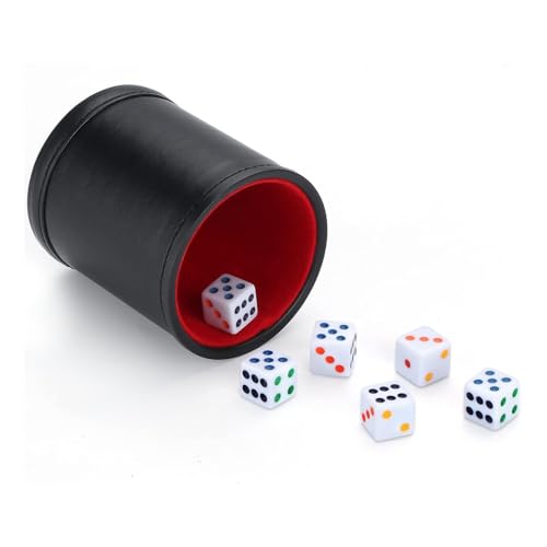 Ywmsfl Dices Game Props Dices Shake Container PU Leder Liefert Dices Cup von Ywmsfl