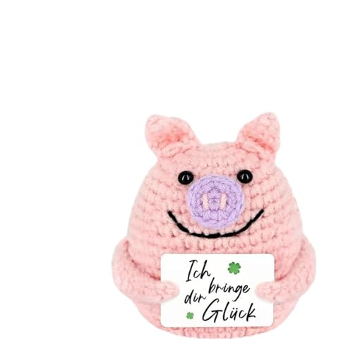 Ywmsfl Lovely Piggy Häkelspielzeug, Plüsch, beruhigend, lustig, gestrickt, Schweinchenfigur, Spielzeug für Heimdekoration und Geschenk von Ywmsfl