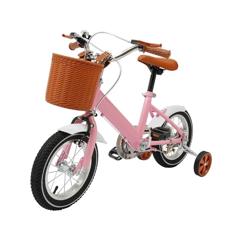 Kinderfahrrad, Kinderfahrrad ab 3 Jahre 12-Zoll-Fahrrad, Balance- und Pedal-Lernfahrrad für die Freizeit oder das Fahrtraining in der Stadt und auf Radwegen (Rosa) von YyanLAK