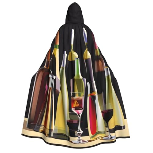 Yyoretp Unisex-Cocktail-Gläser und Weinflaschen-Druck, Erwachsenen-Kapuzenumhang, Umhang für Halloween, Cosplay, Tod, Vampir-Kostüme Yyoretp Unisex-Cocktail-Gläser und Weinflaschen-Druck, Erwachsenen-Kapuzenumhang, Umhang für Halloween, Cosplay, Tod, Vampir-Kostüme von Yyoretp
