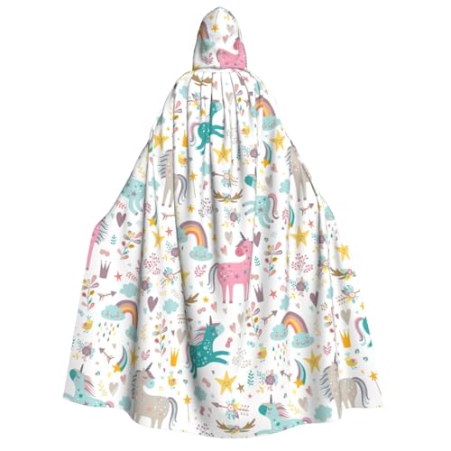 Yyoretp Unisex Einhörner rosa Druck Erwachsene Kapuzenumhang Robe Umhang Umhang für Halloween Cosplay Tod Vampir Kostüme Yyoretp Unisex Einhörner rosa Druck Erwachsene Kapuzenumhang Robe Umhang Umhang für Halloween Cosplay Tod Vampir Kostüme von Yyoretp