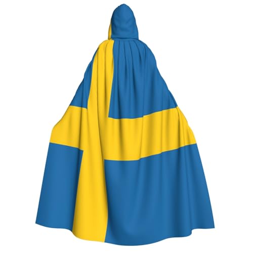 Yyoretp Unisex-Kapuzenmantel mit schwedischer Flagge, für Halloween, Cosplay, Tod, Vampir-Kostüme Yyoretp Unisex-Kapuzenmantel mit schwedischer Flagge, für Halloween, Cosplay, Tod, Vampir-Kostüme von Yyoretp