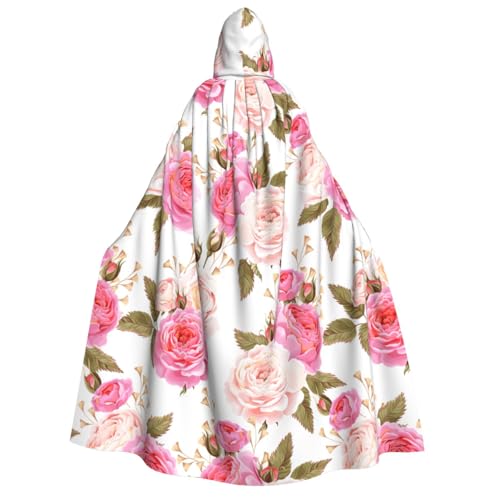Yyoretp Unisex Kapuzenumhang mit Blumenmuster, Rose, rosa Druck, für Erwachsene, Halloween, Cosplay, Tod, Vampir-Kostüme Yyoretp Unisex Kapuzenumhang mit Blumenmuster, Rose, rosa Druck, für Erwachsene, Halloween, Cosplay, Tod, Vampir-Kostüme von Yyoretp