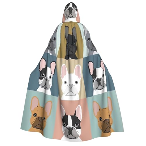 Yyoretp Unisex Kapuzenumhang mit französischer Bulldogge für Erwachsene, für Halloween, Cosplay, Tod, Vampir-Kostüme Yyoretp Unisex Kapuzenumhang mit französischer Bulldogge für Erwachsene, für Halloween, Cosplay, Tod, Vampir-Kostüme von Yyoretp