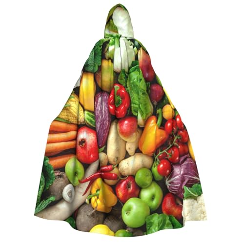 Yyoretp Unisex-Kapuzenumhang mit frischem Obst und Gemüse, für Halloween, Cosplay, Todesvampir-Kostüme Yyoretp Unisex-Kapuzenumhang mit frischem Obst und Gemüse, für Halloween, Cosplay, Todesvampir-Kostüme von Yyoretp