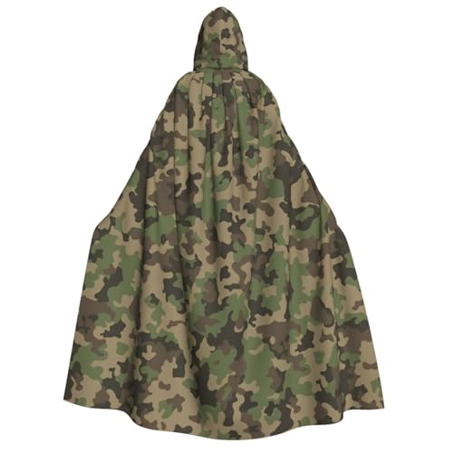 Yyoretp Unisex Kapuzenumhang mit grünem Camouflage-Aufdruck, für Halloween, Cosplay, Tod, Vampir-Kostüme Yyoretp Unisex Kapuzenumhang mit grünem Camouflage-Aufdruck, für Halloween, Cosplay, Tod, Vampir-Kostüme von Yyoretp
