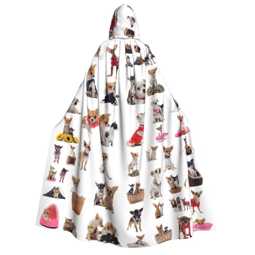 Yyoretp Unisex Kapuzenumhang mit niedlichem Chihuahua-Mopsmuster, für Erwachsene, für Halloween, Cosplay, Todesvampir-Kostüme Yyoretp Unisex Kapuzenumhang mit niedlichem Chihuahua-Mopsmuster, für Erwachsene, für Halloween, Cosplay, Todesvampir-Kostüme von Yyoretp