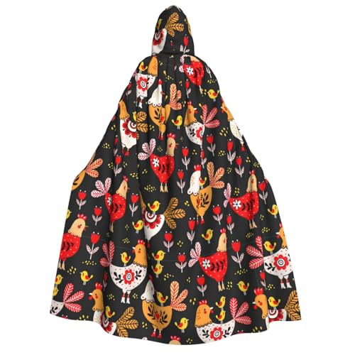 Yyoretp Unisex Kapuzenumhang mit niedlichem Hahn-Hühner-Aufdruck, für Halloween, Cosplay, Tod, Vampir-Kostüme Yyoretp Unisex Kapuzenumhang mit niedlichem Hahn-Hühner-Aufdruck, für Halloween, Cosplay, Tod, Vampir-Kostüme von Yyoretp