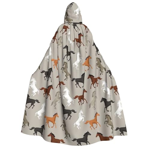 Yyoretp Unisex Kapuzenumhang mit niedlichem Pferdeaufdruck, für Halloween, Cosplay, Tod, Vampir-Kostüme Yyoretp Unisex Kapuzenumhang mit niedlichem Pferdeaufdruck, für Halloween, Cosplay, Tod, Vampir-Kostüme von Yyoretp