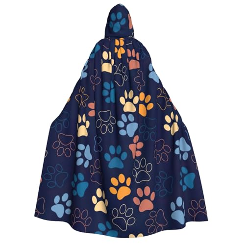 Yyoretp Unisex Kapuzenumhang mit süßem Hundepfotenabdruck für Erwachsene, für Halloween, Cosplay, Tod, Vampir-Kostüme Yyoretp Unisex Kapuzenumhang mit süßem Hundepfotenabdruck für Erwachsene, für Halloween, Cosplay, Tod, Vampir-Kostüme von Yyoretp
