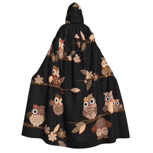 Yyoretp Unisex Kapuzenumhang mit süßem braunem Cartoon-Eulen-Druck, für Erwachsene, für Halloween, Cosplay, Tod, Vampir-Kostüme Yyoretp Unisex Kapuzenumhang mit süßem braunem Cartoon-Eulen-Druck, für Erwachsene, für Halloween, Cosplay, Tod, Vampir-Kostüme von Yyoretp
