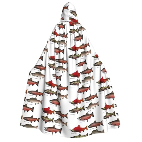 Yyoretp Unisex Lachsdruck Erwachsene Kapuzenumhang Robe Umhang Umhang für Halloween Cosplay Tod Vampir Kostüme Yyoretp Unisex Lachsdruck Erwachsene Kapuzenumhang Robe Umhang Umhang für Halloween Cosplay Tod Vampir Kostüme von Yyoretp