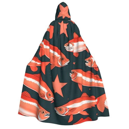 Yyoretp Unisex Lachsdruck Erwachsene Kapuzenumhang Robe Umhang Umhang für Halloween Cosplay Tod Vampir Kostüme Yyoretp Unisex Lachsdruck Erwachsene Kapuzenumhang Robe Umhang Umhang für Halloween Cosplay Tod Vampir Kostüme von Yyoretp