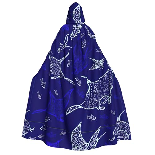 Yyoretp Unisex Manta Ray und Fisch Print Erwachsene Kapuzenumhang Robe Umhang Umhang für Halloween Cosplay Tod Vampir Kostüme Yyoretp Unisex Manta Ray und Fisch Print Erwachsene Kapuzenumhang Robe Umhang Umhang für Halloween Cosplay Tod Vampir Kostüme von Yyoretp