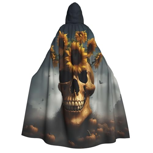 Yyoretp Unisex Sonnenblumen-Halloween-Totenkopf-Druck, Erwachsenen-Kapuzenumhang, Umhang für Halloween, Cosplay, Tod, Vampir-Kostüme Yyoretp Unisex Sonnenblumen-Halloween-Totenkopf-Druck, Erwachsenen-Kapuzenumhang, Umhang für Halloween, Cosplay, Tod, Vampir-Kostüme von Yyoretp
