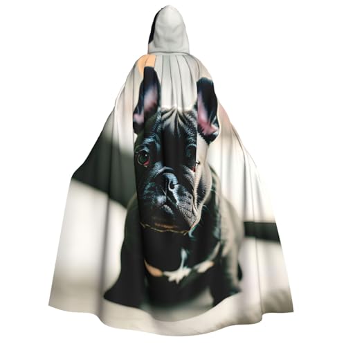 Yyoretp Unisex-Umhang mit Kapuze und französischer Bulldogge, für Halloween, Cosplay, Tod, Vampir-Kostüme Yyoretp Unisex-Umhang mit Kapuze und französischer Bulldogge, für Halloween, Cosplay, Tod, Vampir-Kostüme von Yyoretp
