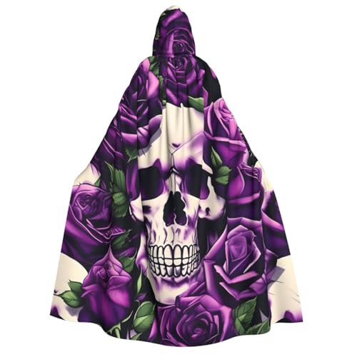 Yyoretp Unisex Umhang mit vielen violetten Rosen und Totenkopf-Aufdruck, für Erwachsene, für Halloween, Cosplay, Tod, Vampir-Kostüme Yyoretp Unisex Umhang mit vielen violetten Rosen und Totenkopf-Aufdruck, für Erwachsene, für Halloween, Cosplay, Tod, Vampir-Kostüme von Yyoretp