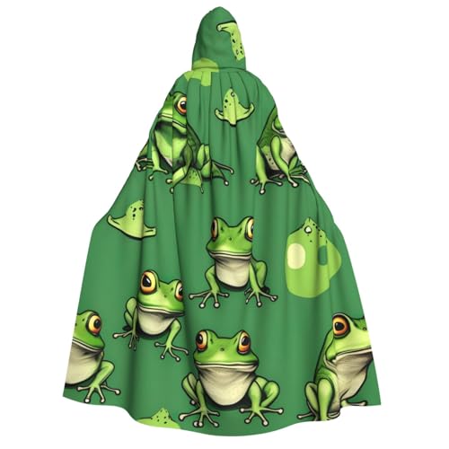 Yyoretp Unisex lustiger grüner Frösch-Aufdruck, Erwachsenen-Kapuzenumhang, Umhang für Halloween, Cosplay, Tod, Vampir-Kostüme Yyoretp Unisex lustiger grüner Frösch-Aufdruck, Erwachsenen-Kapuzenumhang, Umhang für Halloween, Cosplay, Tod, Vampir-Kostüme von Yyoretp
