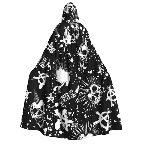 Yyoretp Unisex weißer Punk-Totenkopf-Aufdruck, Erwachsenen-Kapuzenumhang für Halloween, Cosplay, Todesvampir-Kostüme Yyoretp Unisex weißer Punk-Totenkopf-Aufdruck, Erwachsenen-Kapuzenumhang für Halloween, Cosplay, Todesvampir-Kostüme von Yyoretp
