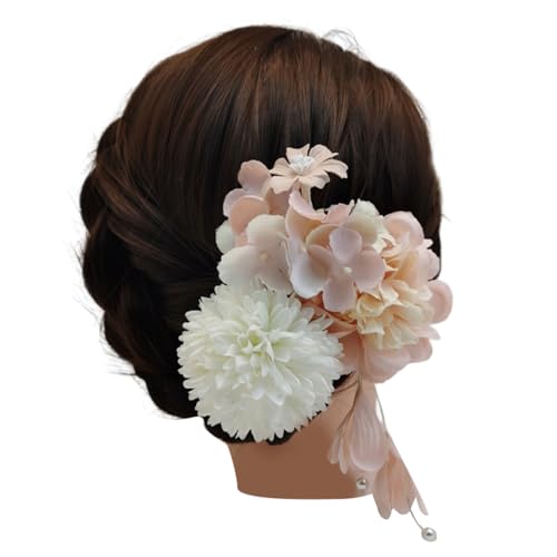 Yzdysg Haarnadel mit Blume, chinesischer Han, baumelnde Perle, Haarspangen, rutschfeste Essstäbchen, Haarnadel für Haarstyling von Yzdysg