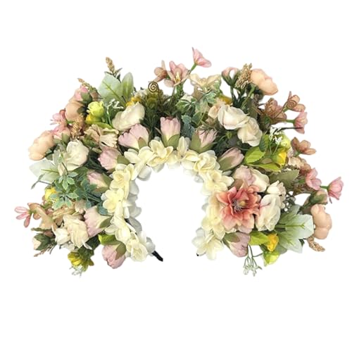 Yzdysg Kopfschmuck, Blumenstirnbänder für Damen, Braut, Blume für Hochzeit, Party, Zubehör, Blumenkranz, Blumenkranz von Yzdysg