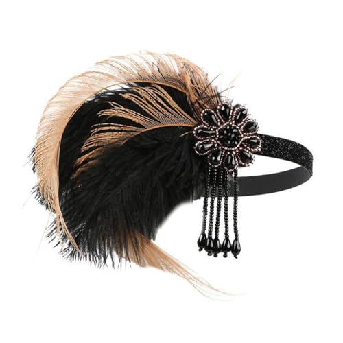 Yzdysg Kopfschmuck, Flapper-Stirnband, 1920er-Jahre, Bälle, Tänzerin, Kopfschmuck für besondere Anlässe, Hochzeit, Verlobung, Nacht, Kopfbedeckung, Haarstyling von Yzdysg