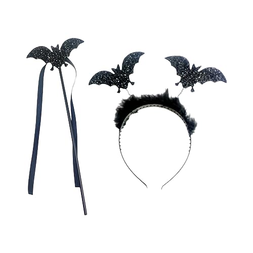 Yzdysg Kopfschmuck, Halloween-Stirnband, Feenstab für Kinder, Erwachsene, Cosplay, Party, Kostüm-Set, Kopfschmuck und MagicWand Festival-Zubehör von Yzdysg