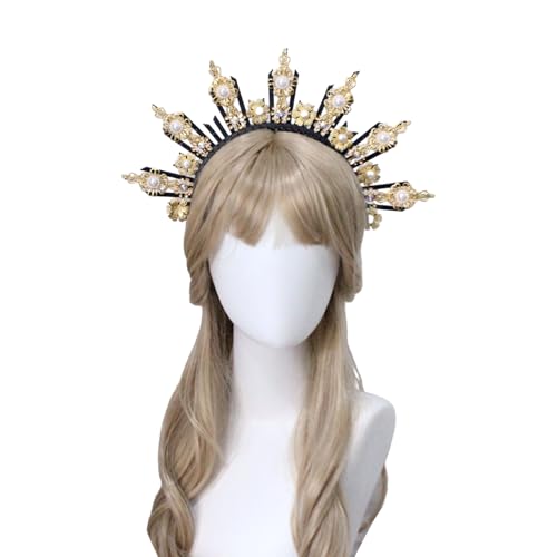 Yzdysg Kopfschmuck, Krone, Stirnband, Bastelset, Muttergott-Kostüm, Stirnband, Sonnendame, Haarband, weibliche Tiaras, Kronenstück von Yzdysg